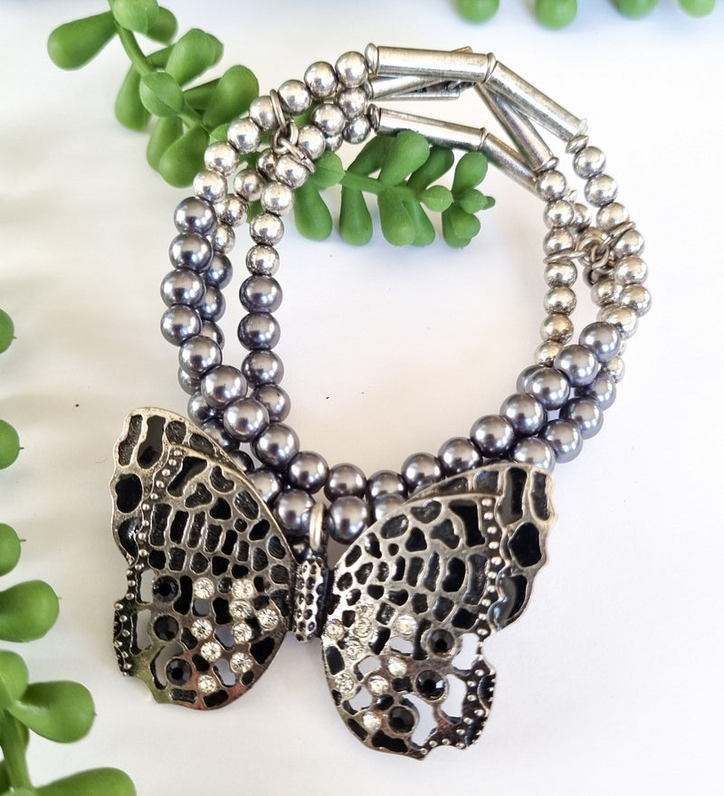 Milano Swarovski Bracelet - Silver Butterfly