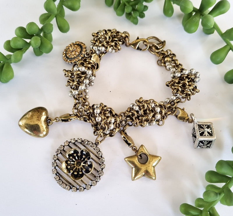 Milano Swarovski Bracelet - Gold Charm