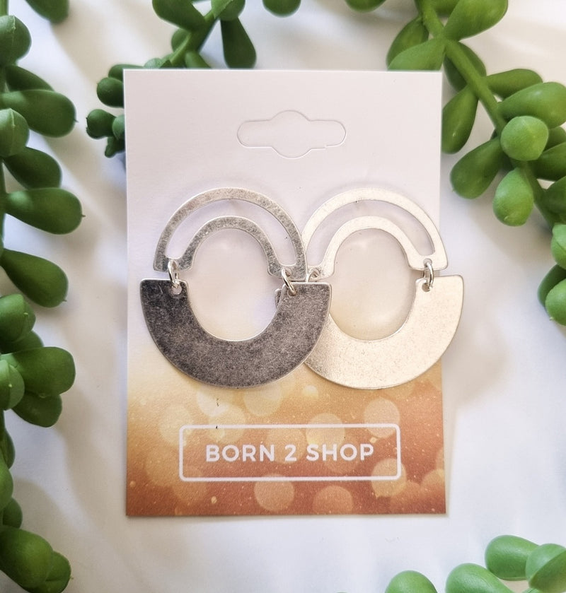 New York Earrings - Circle Silver