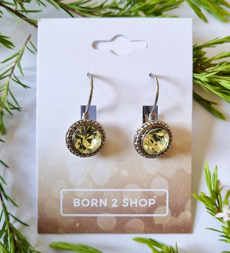 Milano Swarovski Classic Drop Earrings - Jonquil - Silver