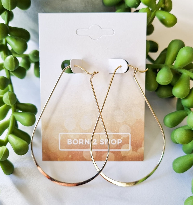 Paris Contemporary Chic Hoop Earrings - Gold