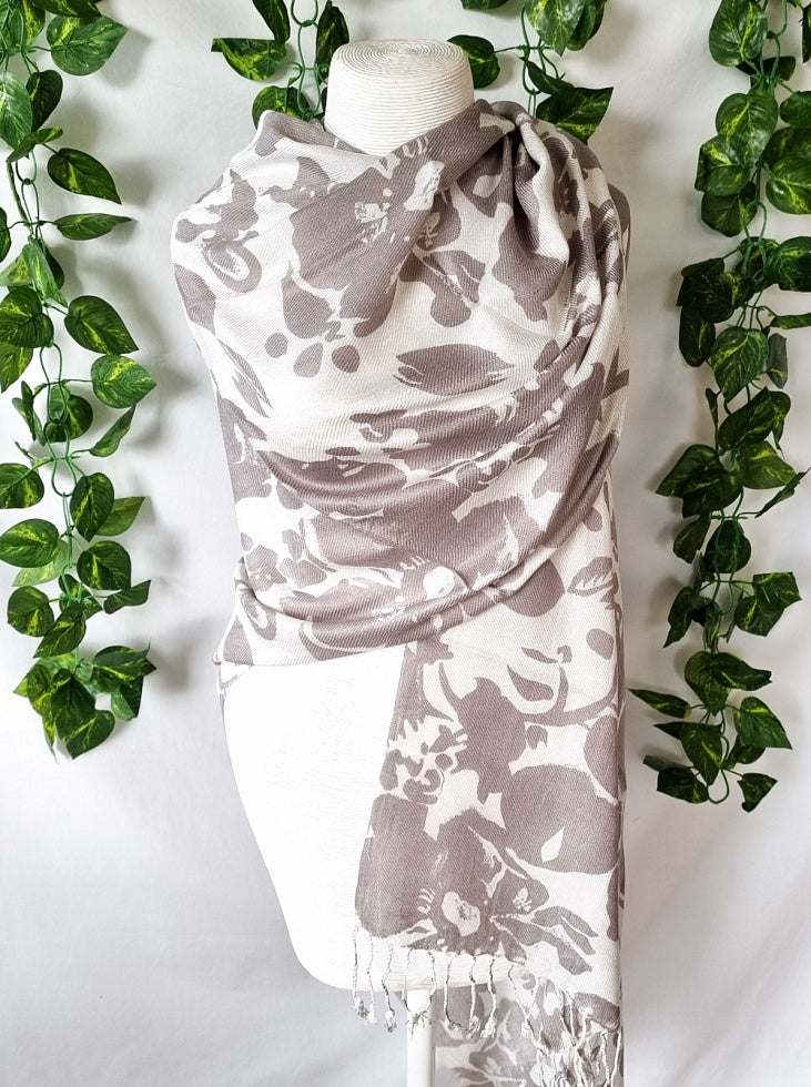 Viscose Pashminas - Mink Flower