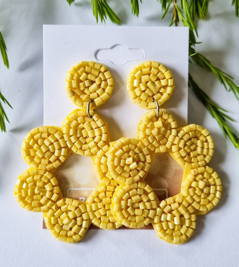 New York Earrings - Flower Drop - Sunflower