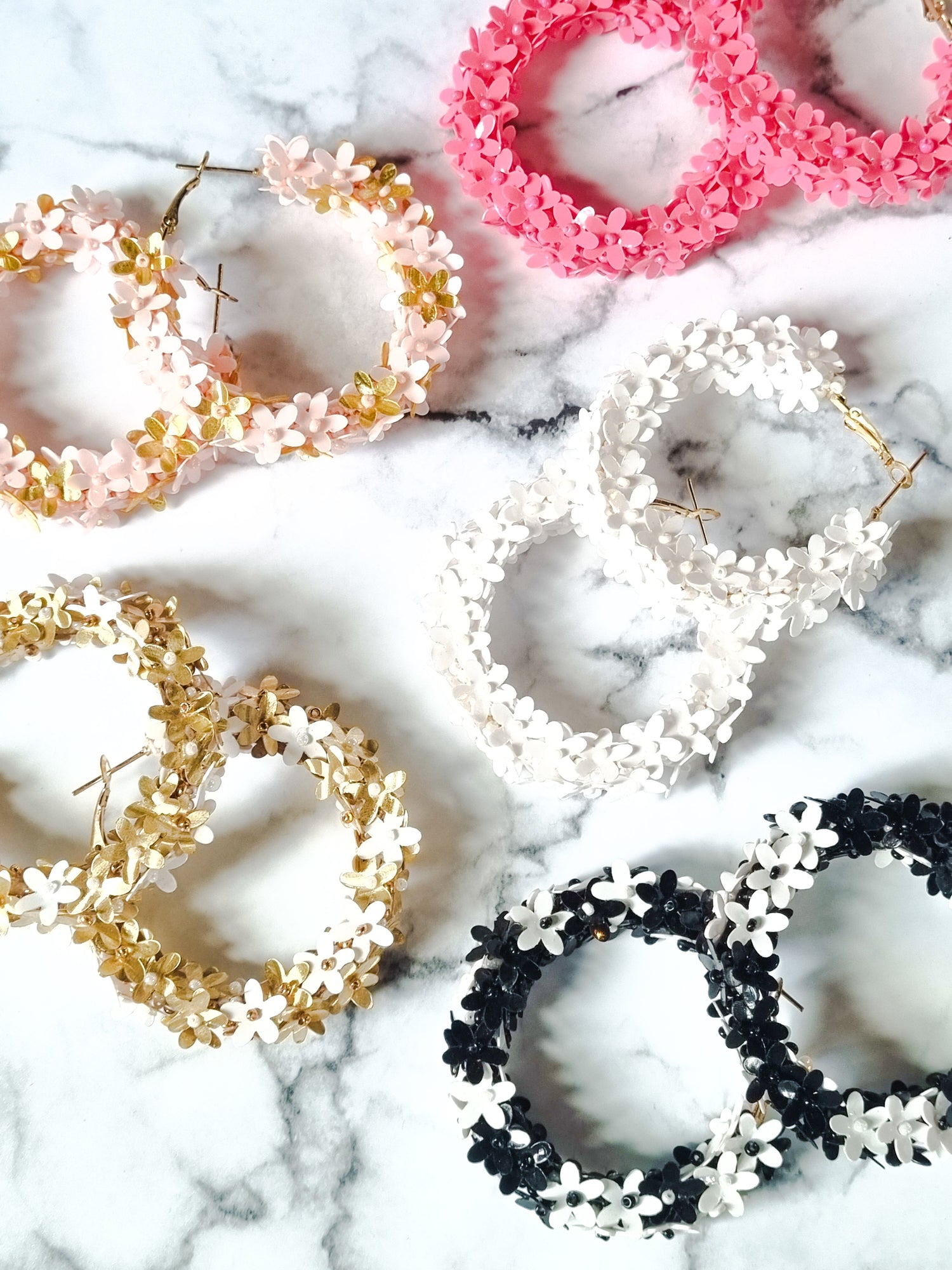 New York Chic Earrings - Floral Hoops