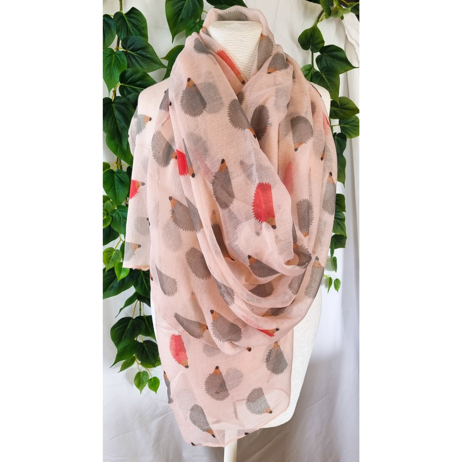 Viscose Scarf - Hedgehog - Peach