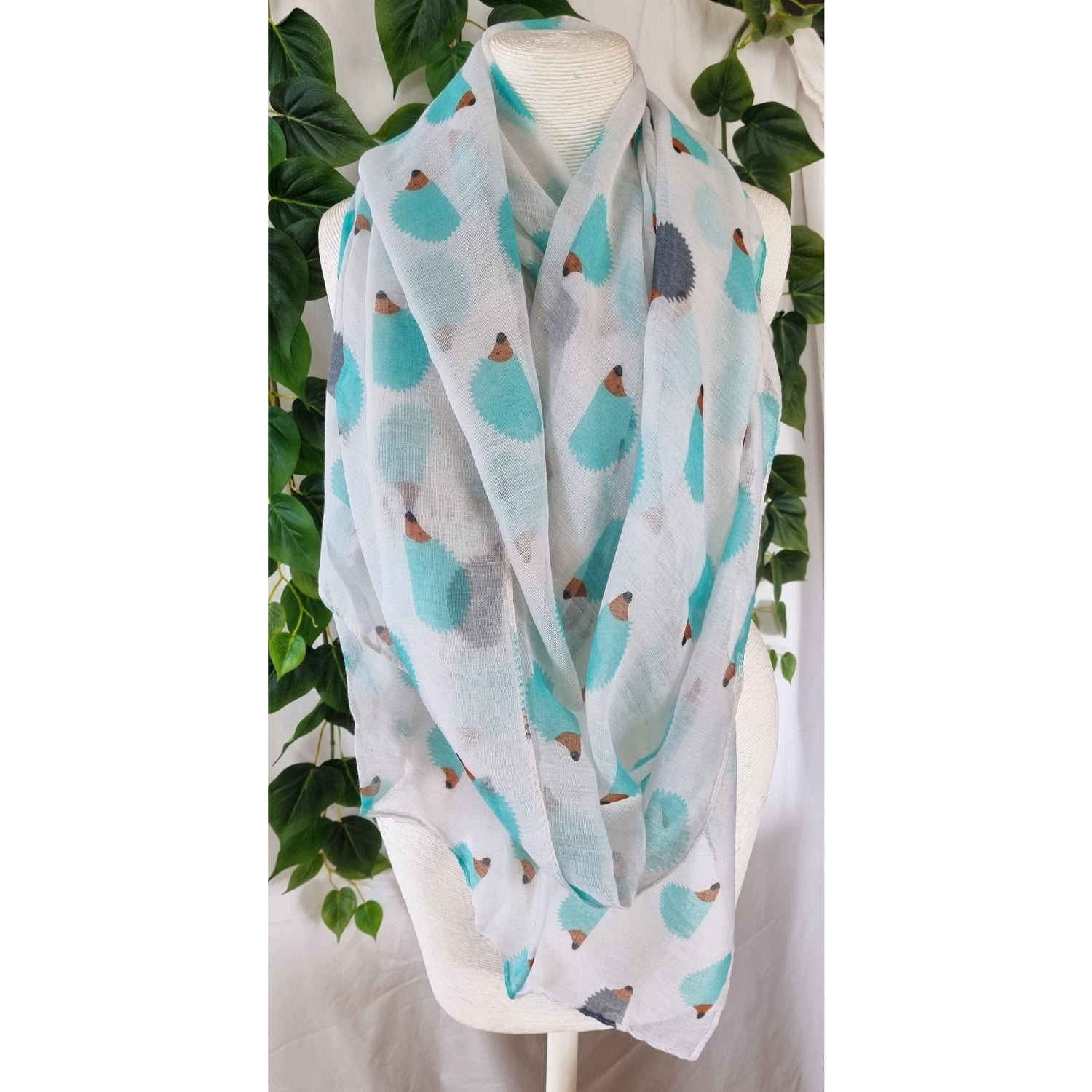 Viscose Scarf - Hedgehog - Aqua