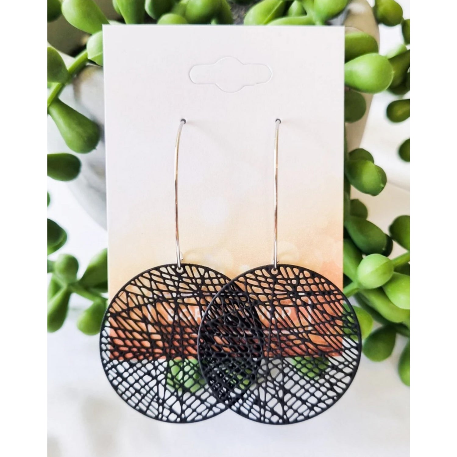 Paris Contemporary Chic Earrings- CHATBLKSIL