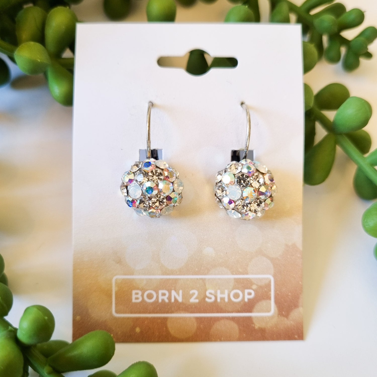 Milano Swarovski Cluster Drop Earrings- CABM-Sil