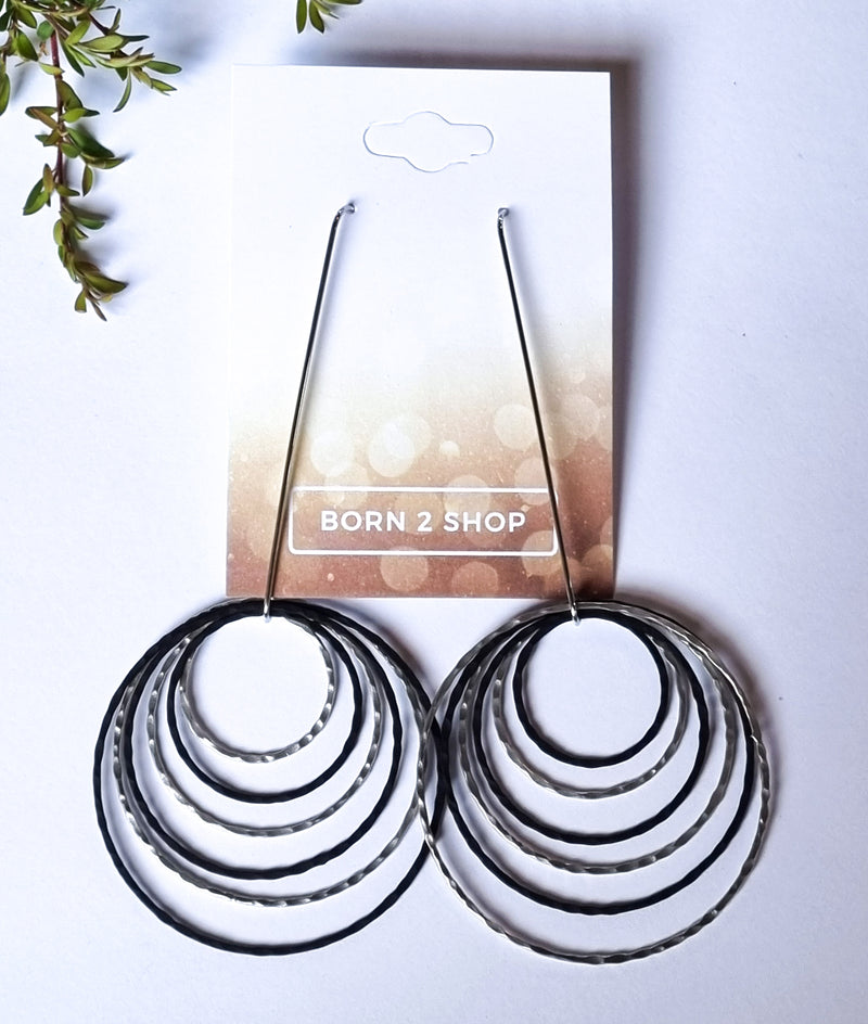 Paris Contemporary Chic Earrings- MCBLKSIL