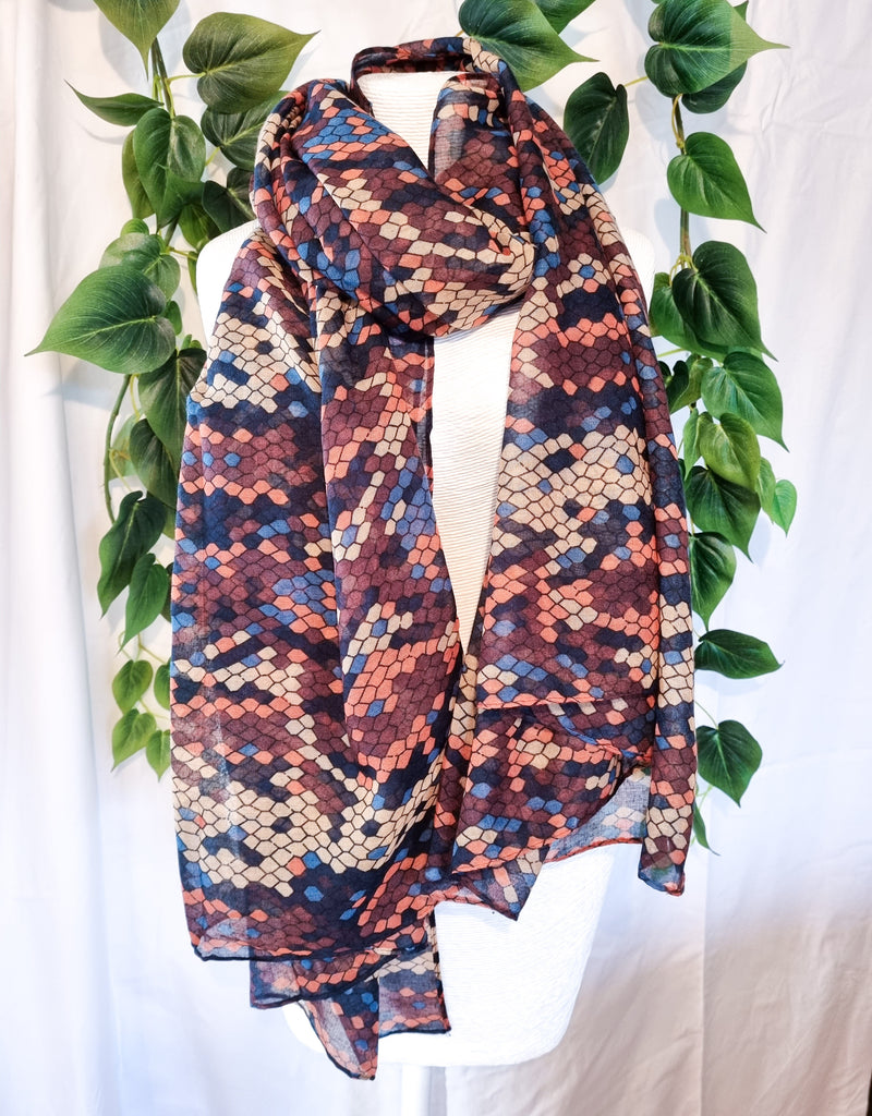 Viscose Scarf - Mosaic Blue