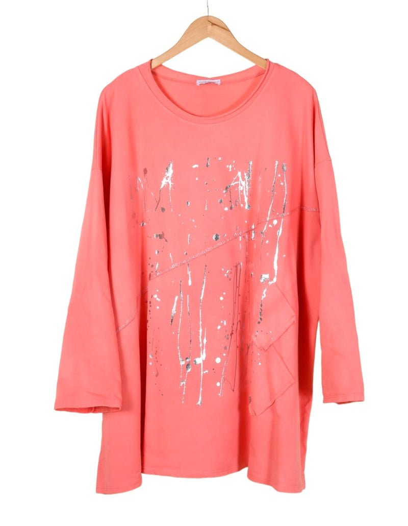 Ella Blanca - Sweatshirt- Coral