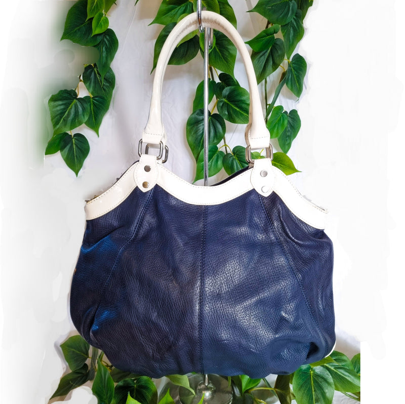 Oh Italia Handbag - Naples - Navy/White