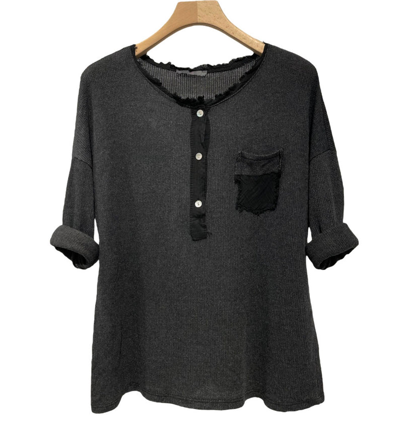 Ella Blanca - Stonewash Top - Black