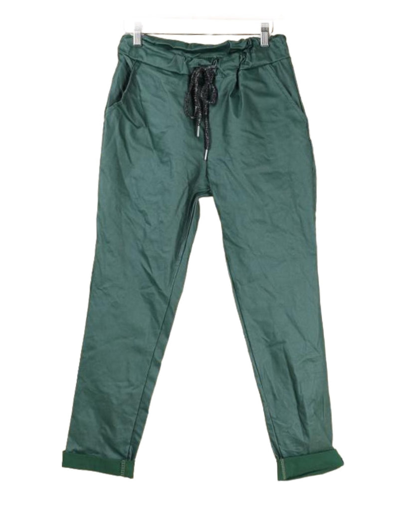 Ella Blanca - Green Joggers with Sheen