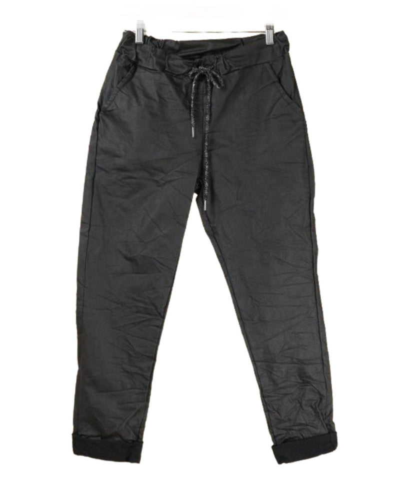 Ella Blanca - Black Joggers with Sheen