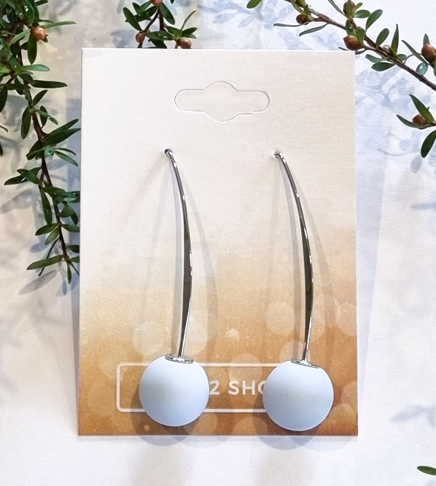 Paris Contemporary Chic Earrings- BALLPALEBLUESIL