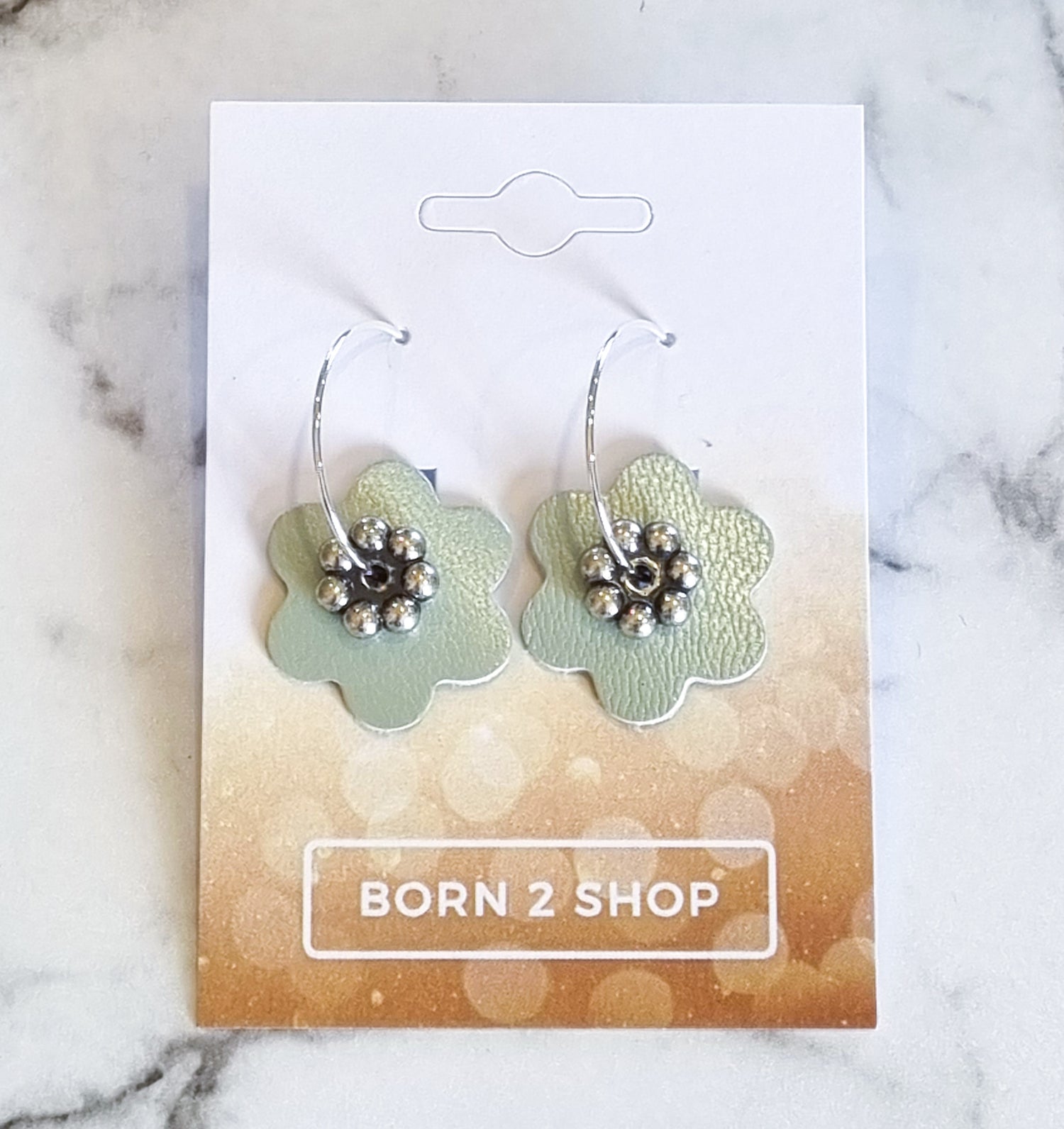 Nouvelle Zealande Chic Earrings - Flowers Aqua Silver