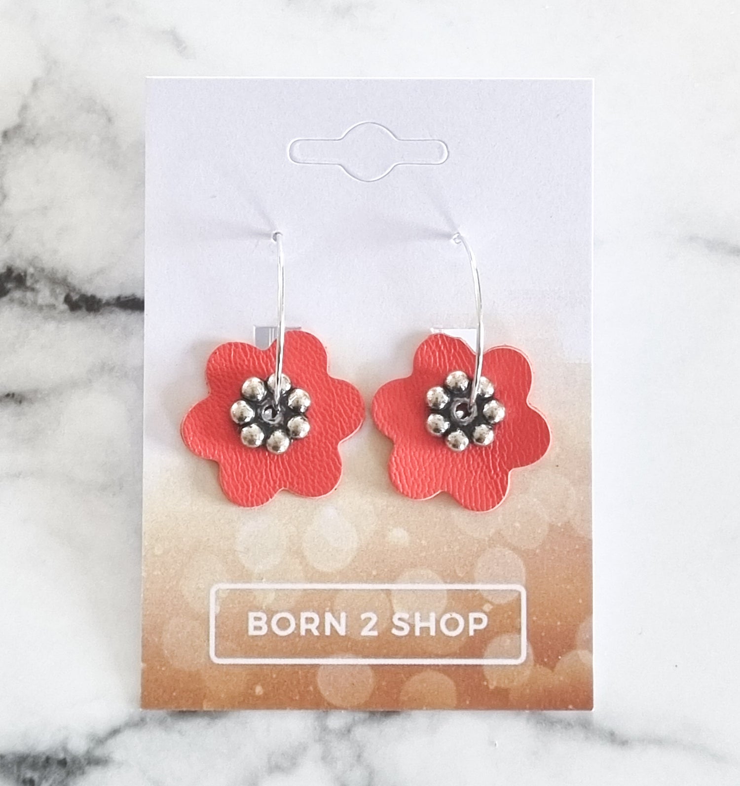 Nouvelle Zealande Chic Earrings - Flowers Melon Silver