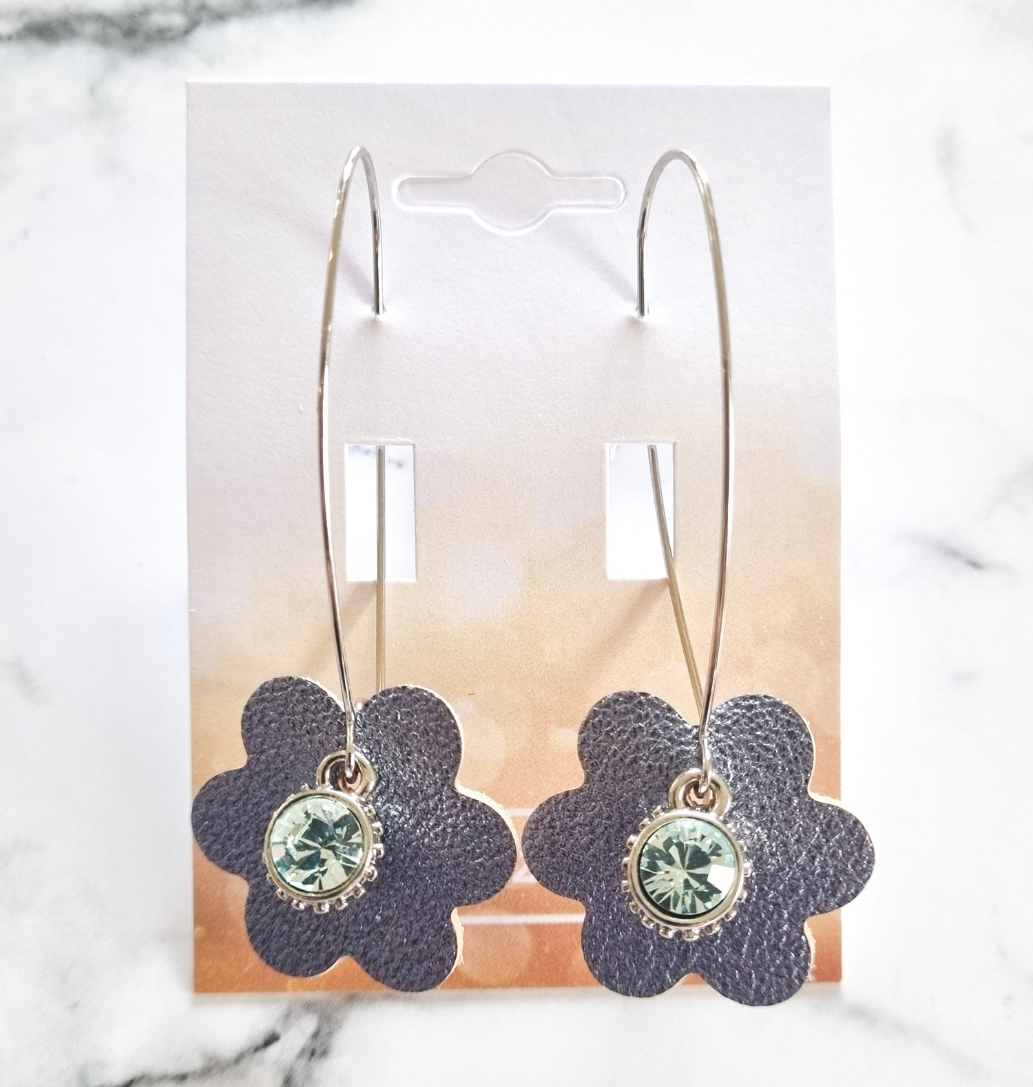 Nouvelle Zealande Chic Earrings - Crystal Flowers Mid Blue Silver