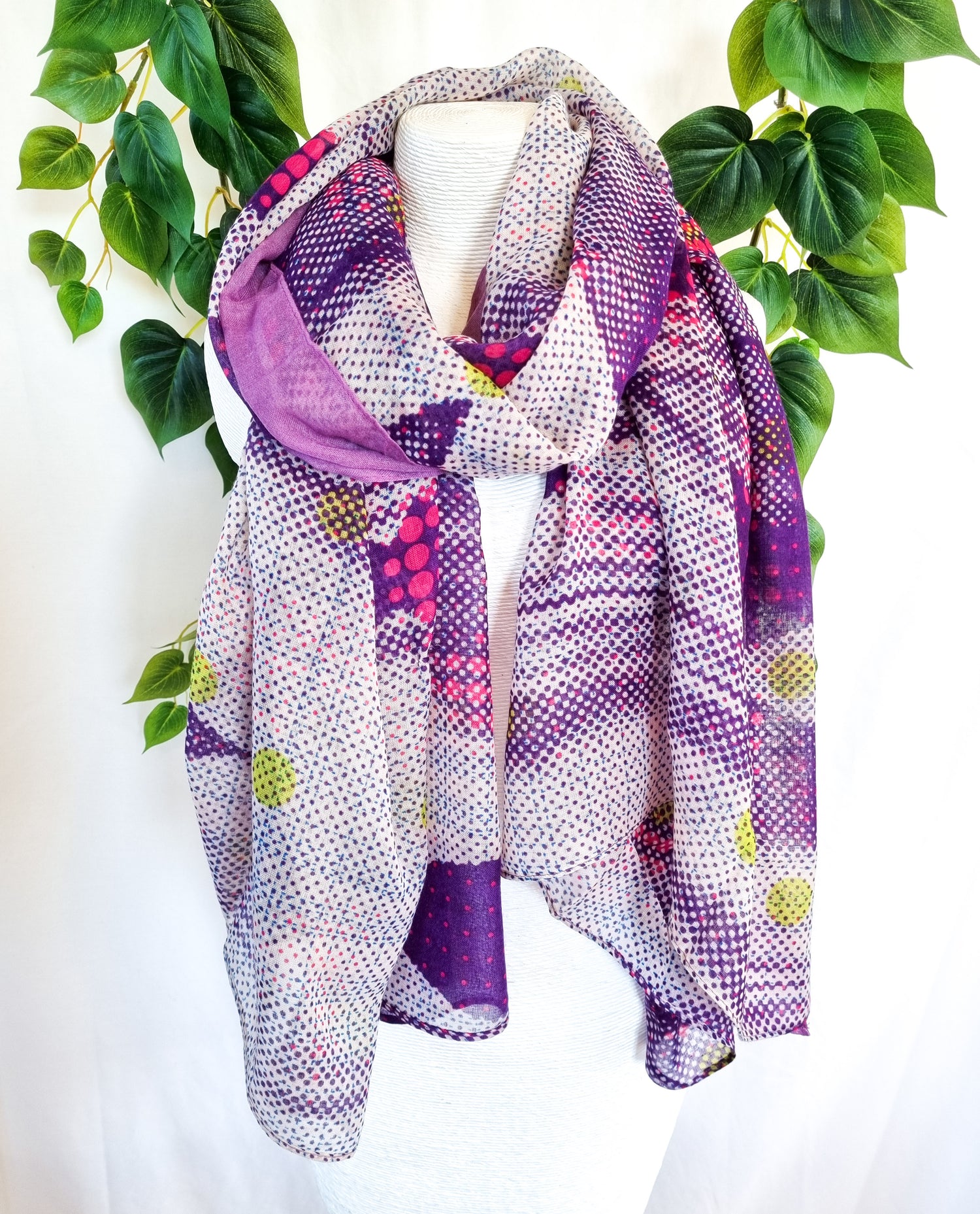 Viscose Scarf - Geometric Violet