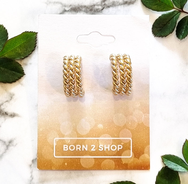 Paris Contemporary Chic Earrings- 3TWHOOPGO