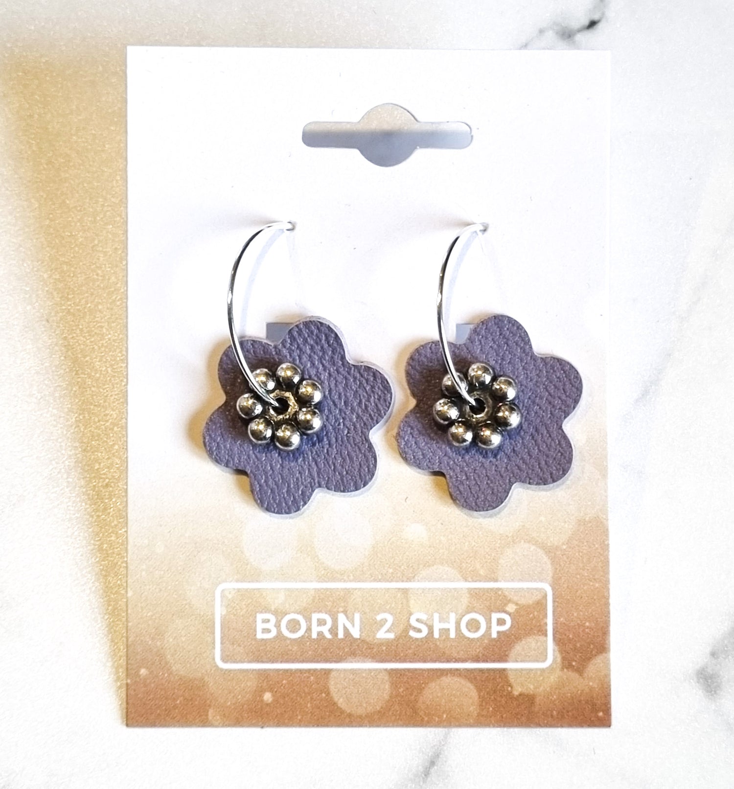 Nouvelle Zealande Chic Earrings - Flowers Lavender SIlver