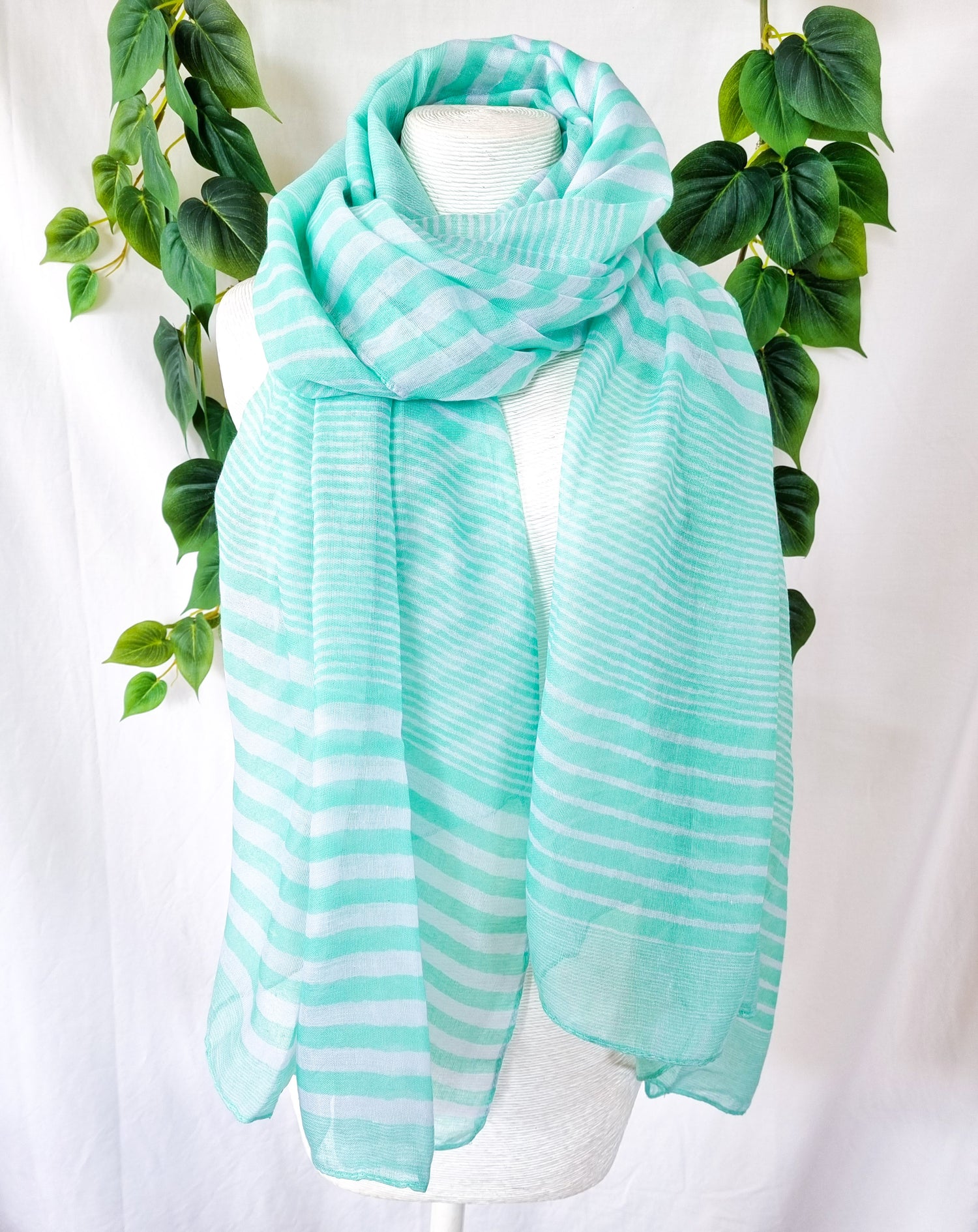 Viscose Scarf - Mint Stripe