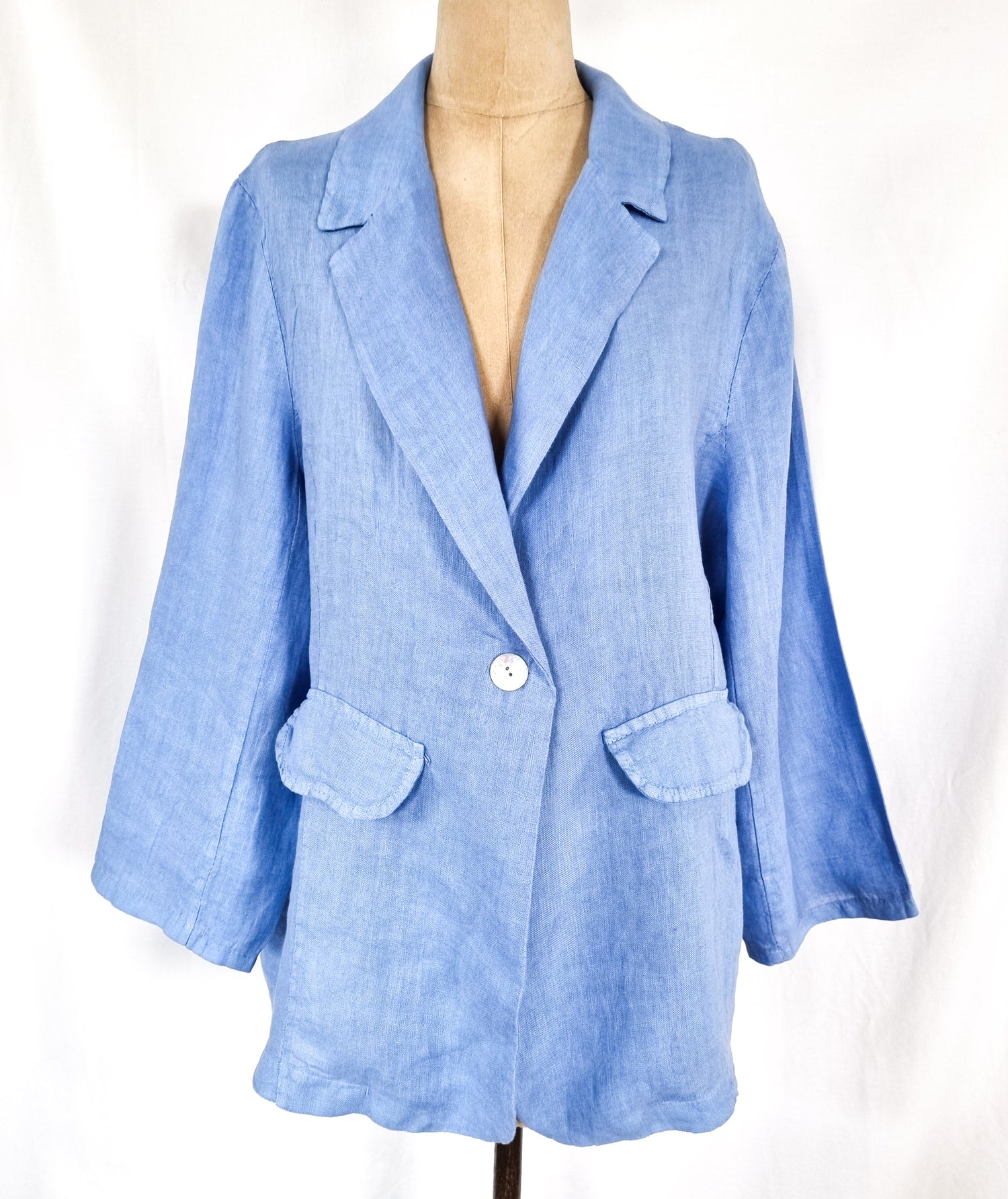 Ella Blanca - Blue Linen Jacket