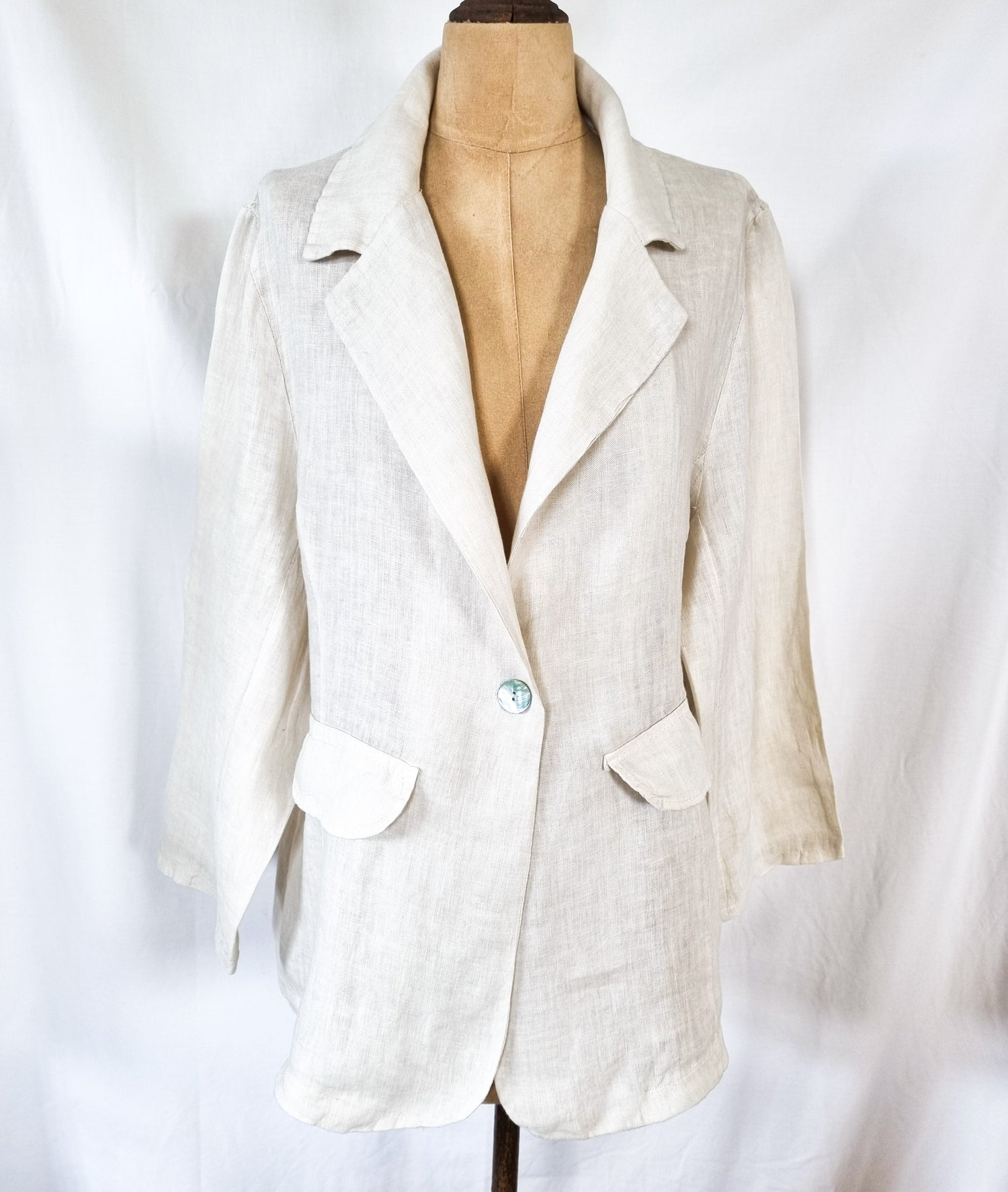Ella Blanca - Off White/Natural Linen Jacket
