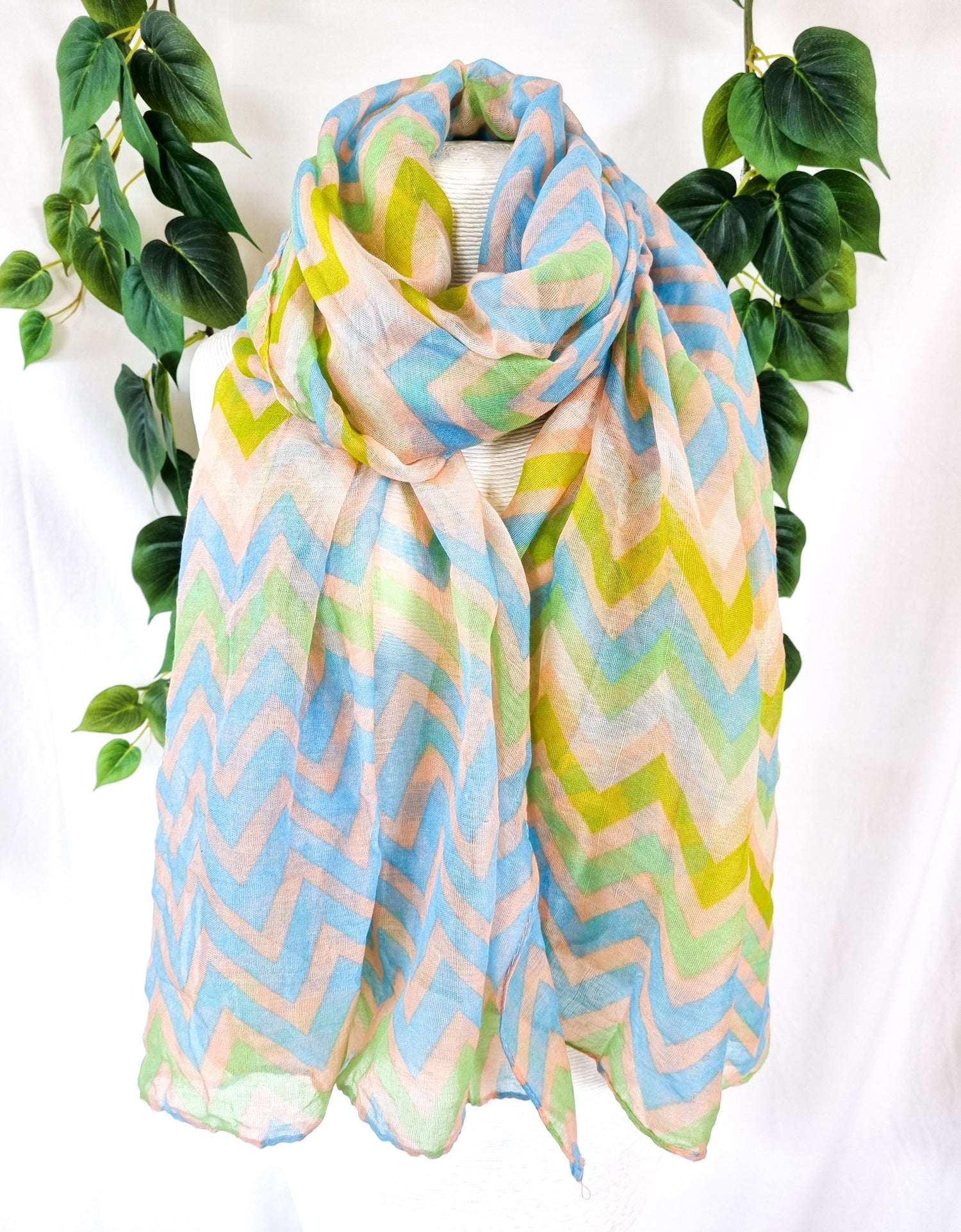 Viscose Scarf - Aqua Rik Rak
