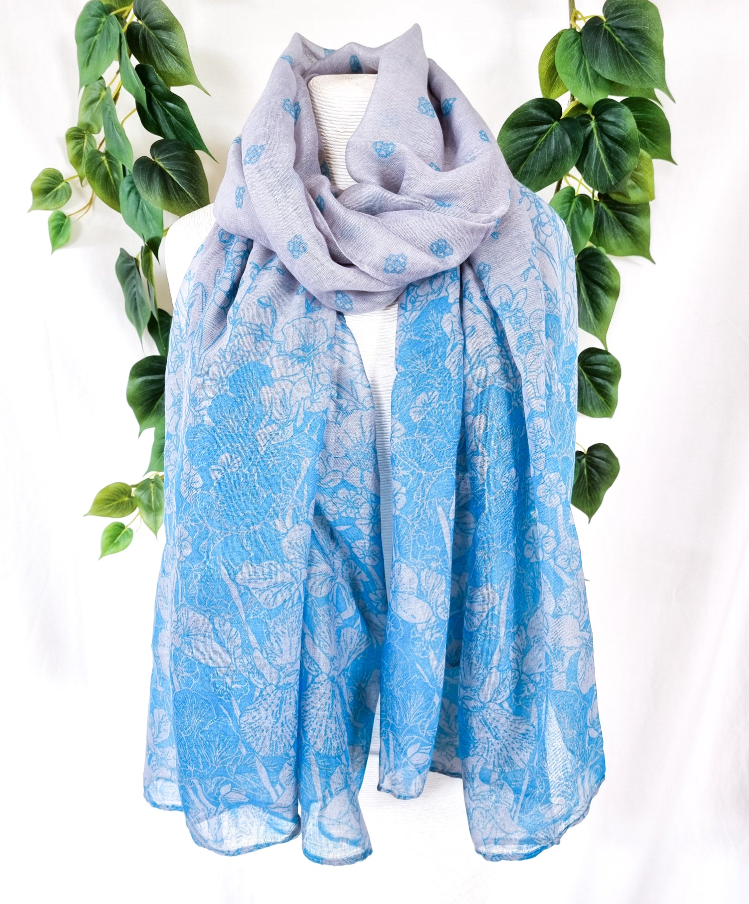 Viscose Scarf - Turquoise Floral