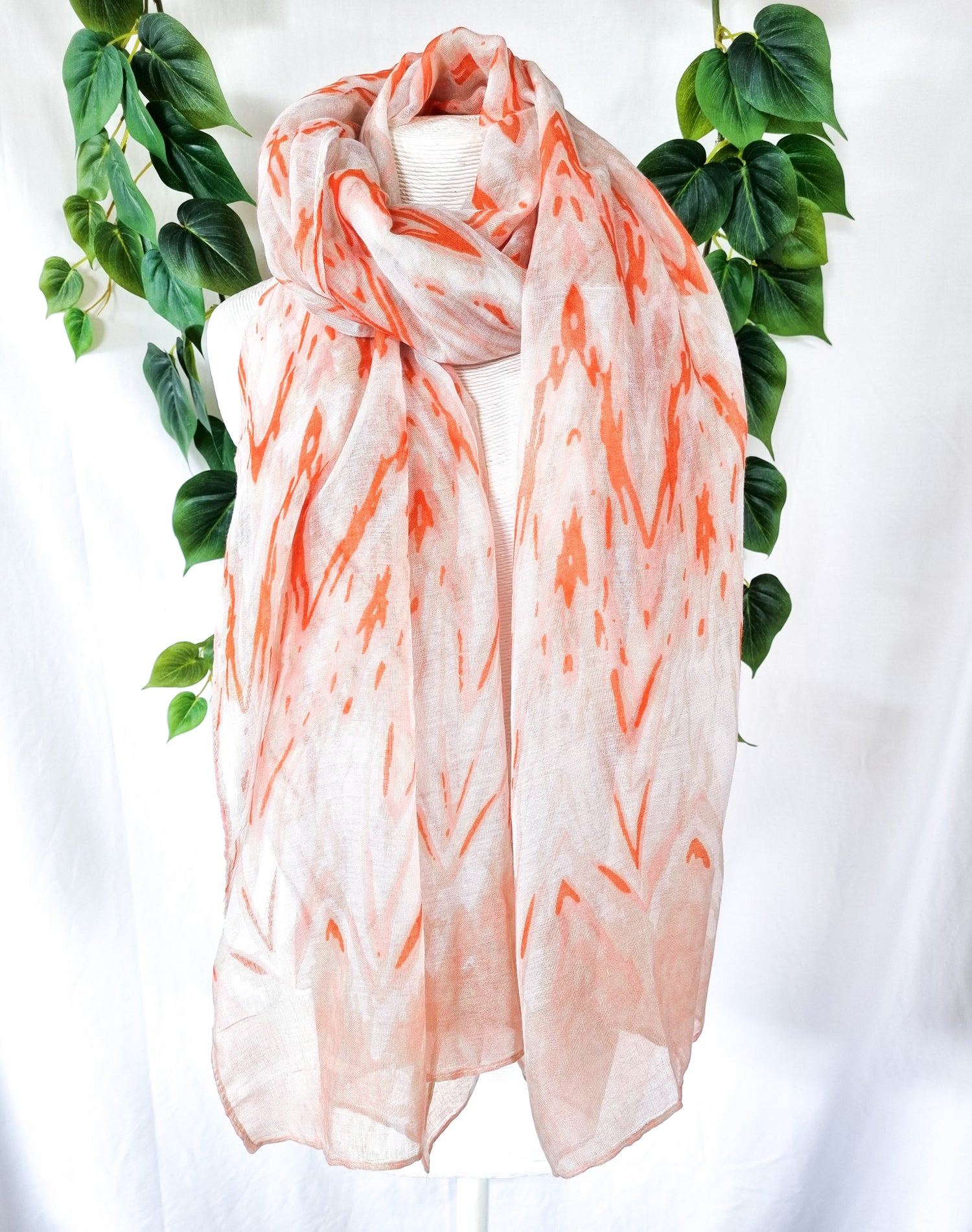 Viscose Scarf - Zig Zag Orange