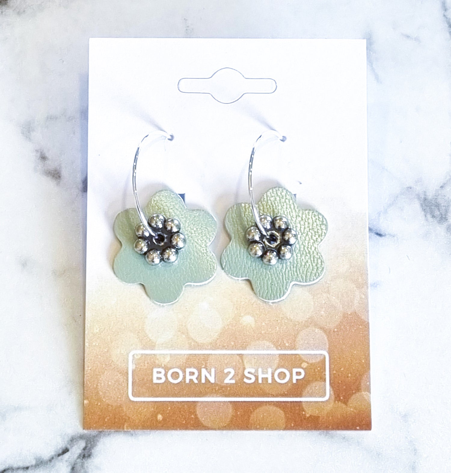 Nouvelle Zelande Chic Earrings - Flowers Aqua Silver