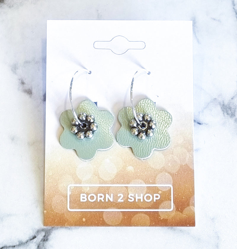 Nouvelle Zelande Chic Earrings - Flowers Aqua Silver