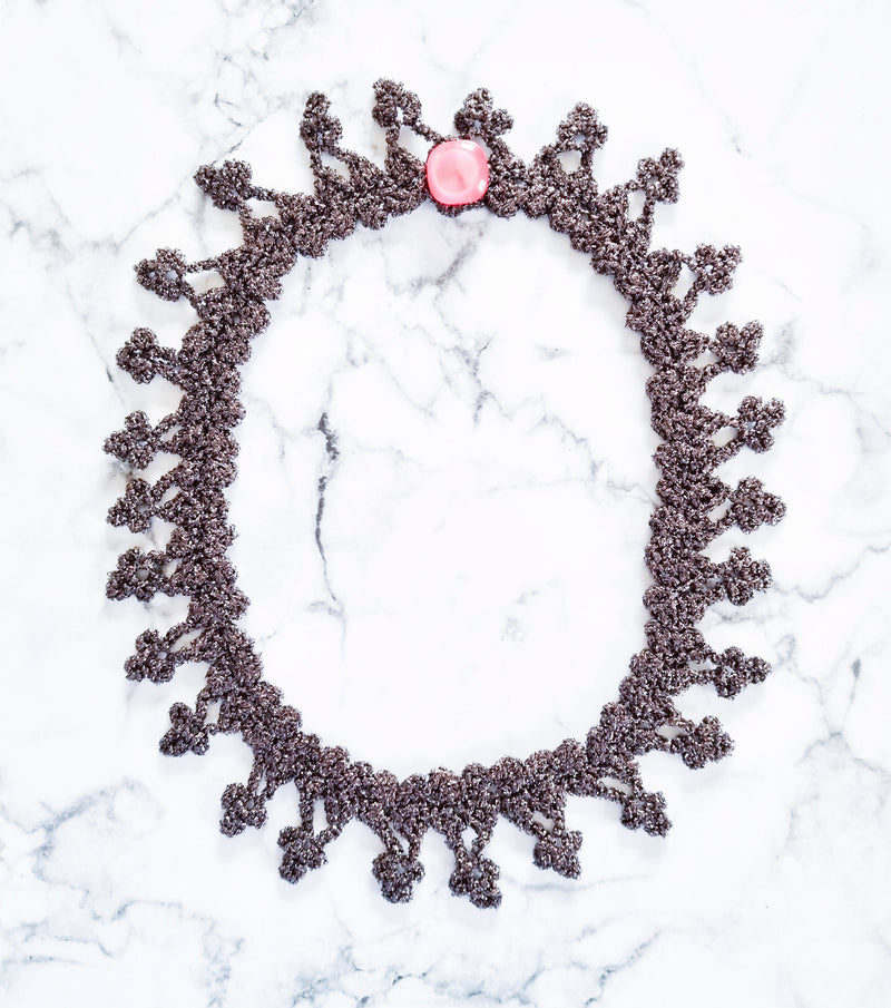 Haute Couture Handcrafted Collar Necklace - Mink