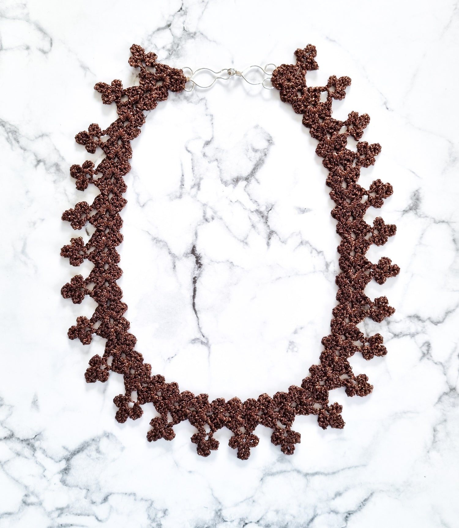 Haute Couture Handcrafted Collar Necklace - Chocolate