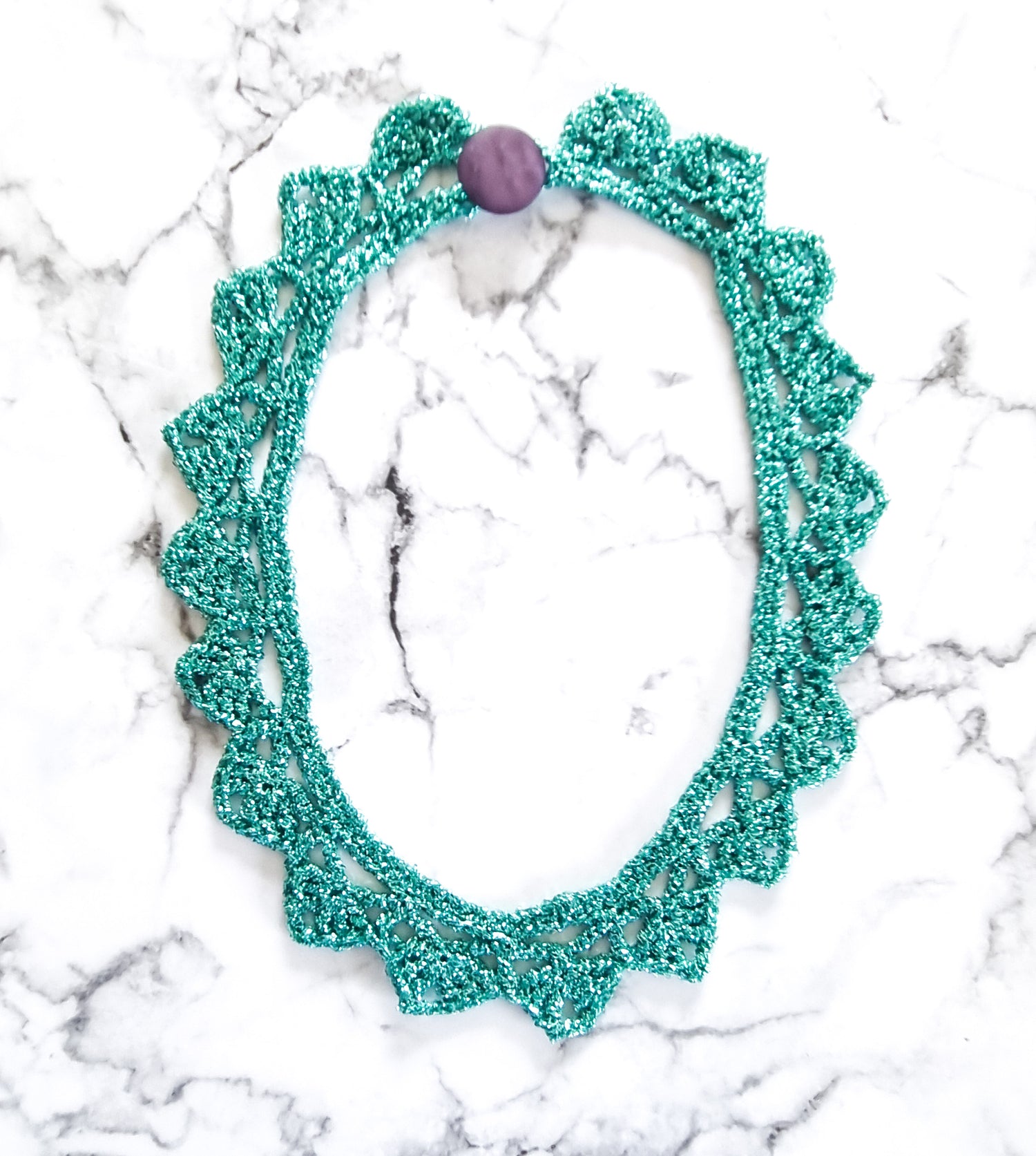 Haute Couture Handcrafted Collar Necklace - Turquoise