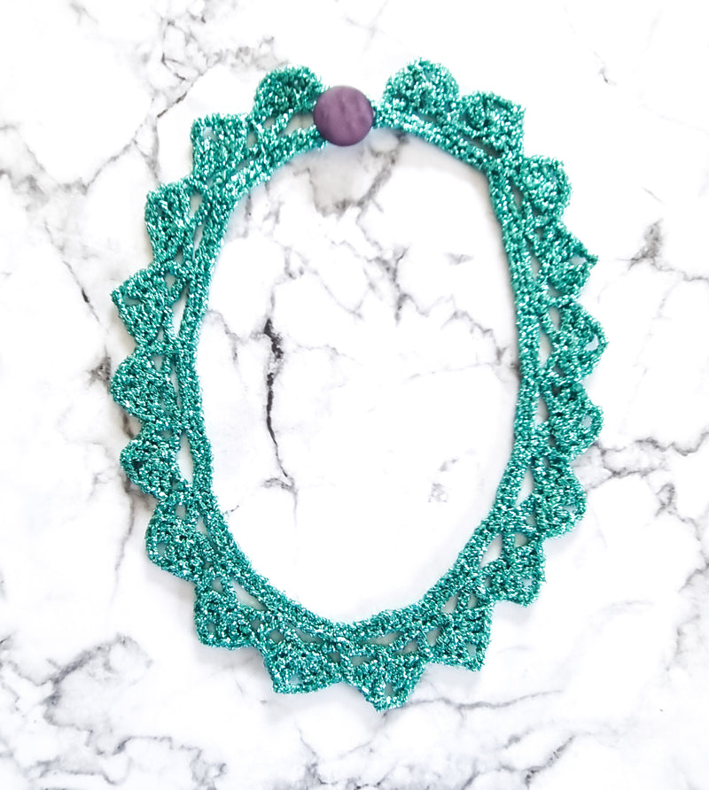 Haute Couture Handcrafted Collar Necklace - Turquoise