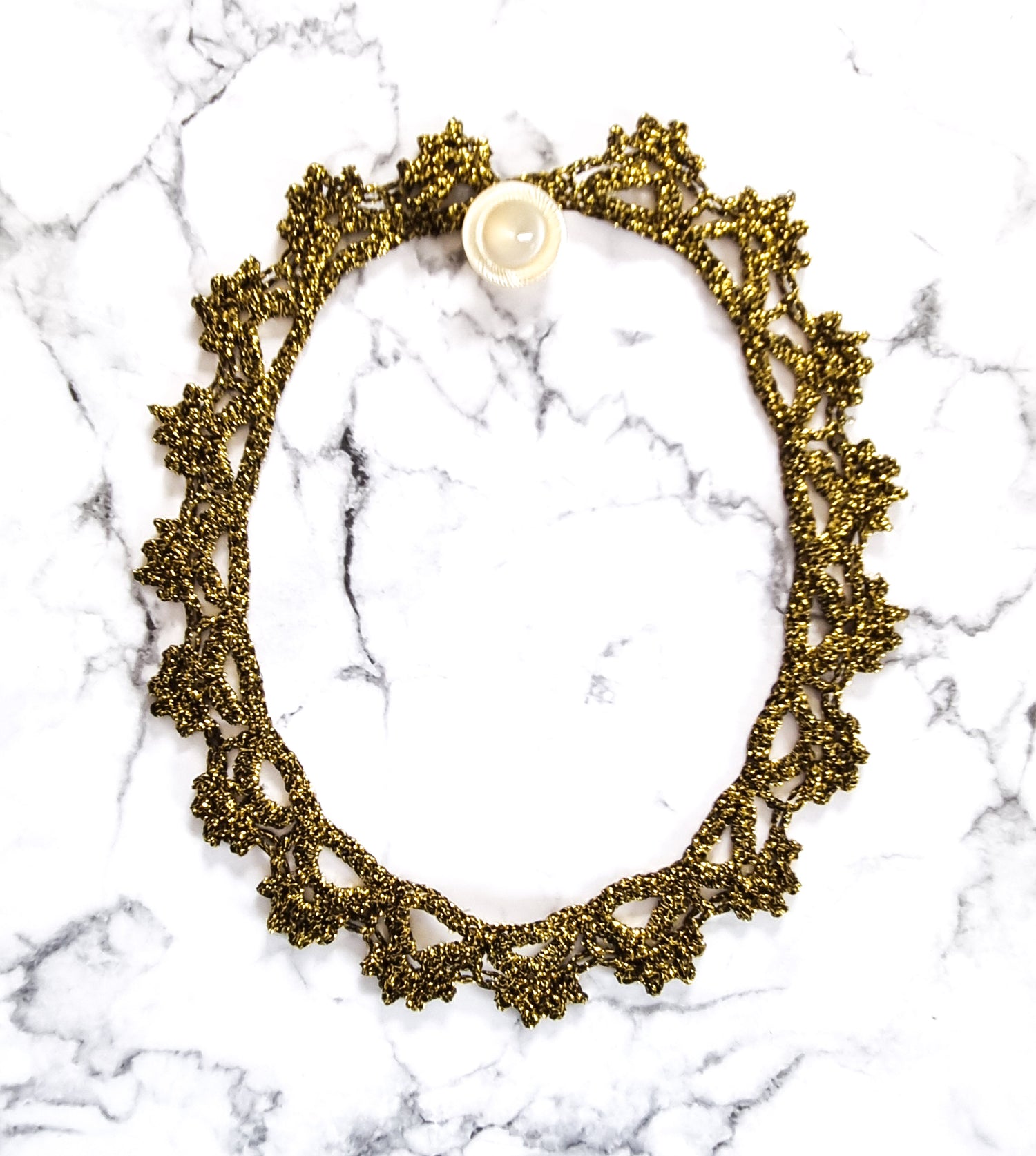 Haute Couture Handcrafted Collar Necklace - Olive