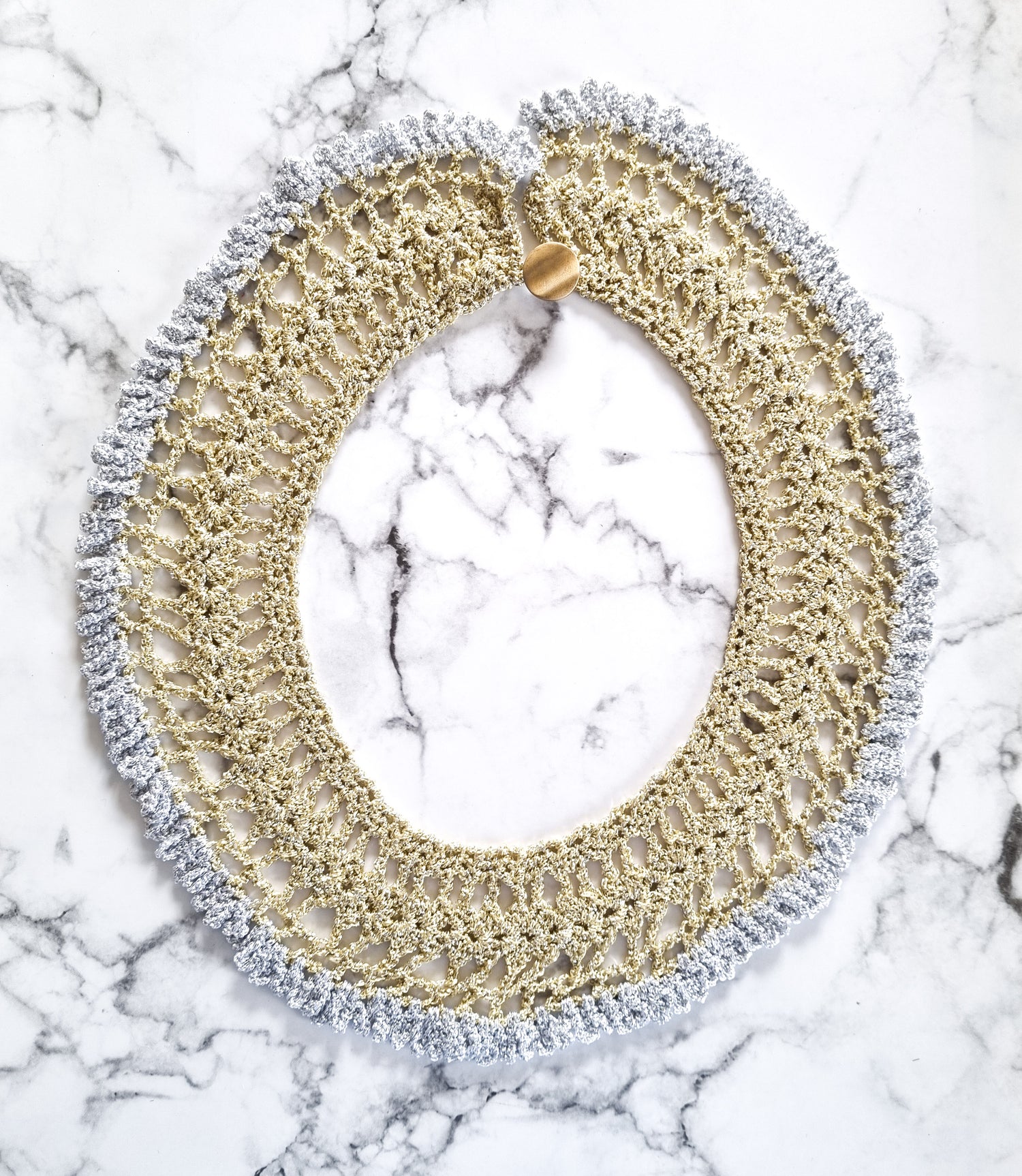 Haute Couture Handcrafted Collar Necklace - Gold + SIlver