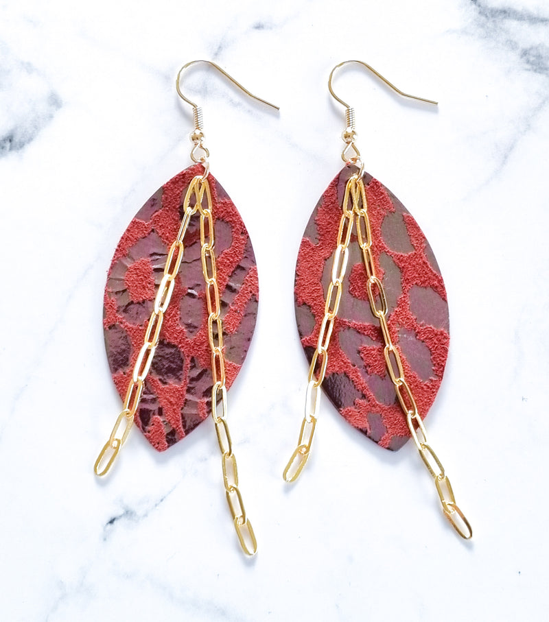 Nouvelle Zelande Chic Earrings - Oval Rich Leopard Gold