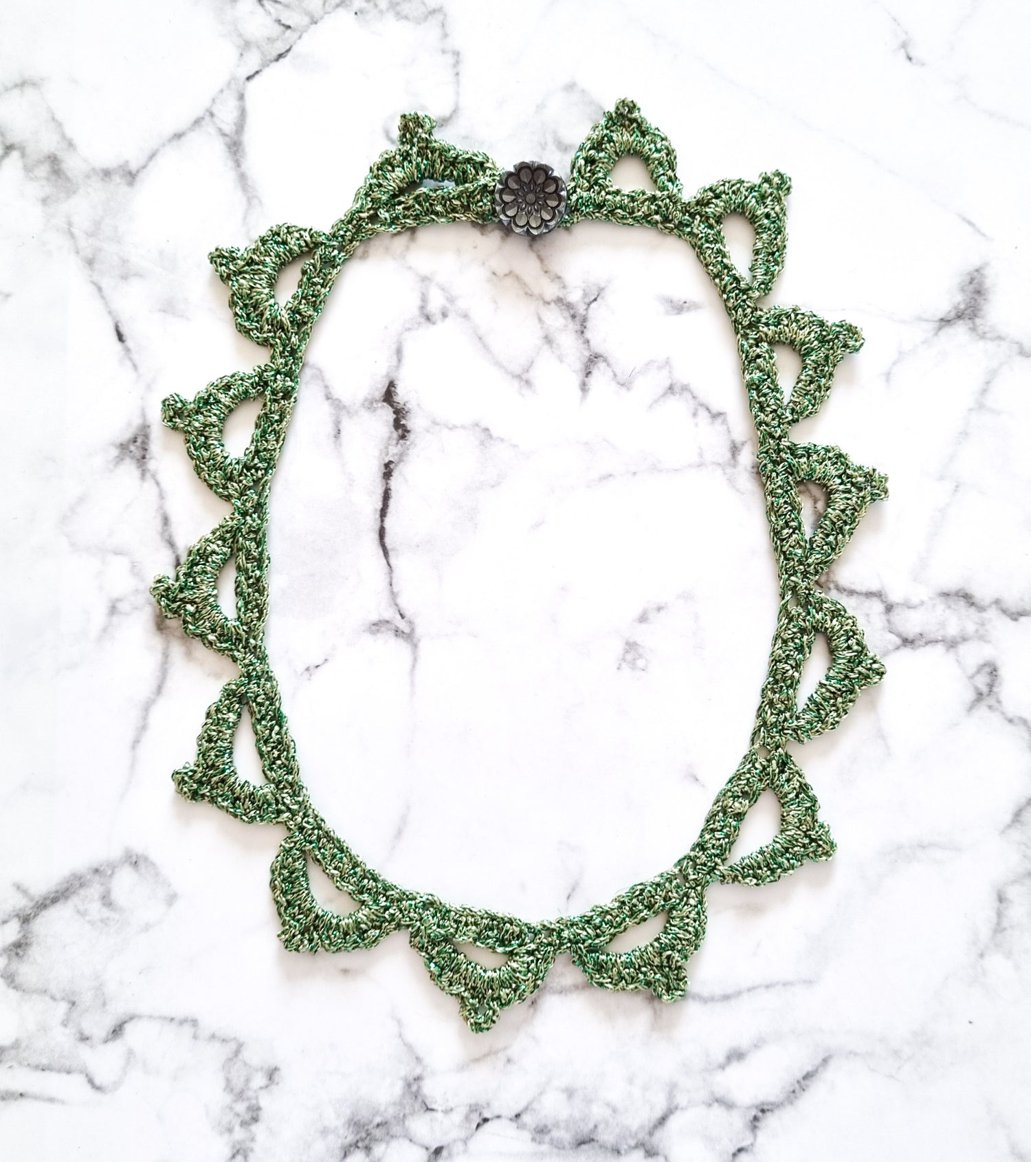 Haute Couture Handcrafted Collar Necklace - Green
