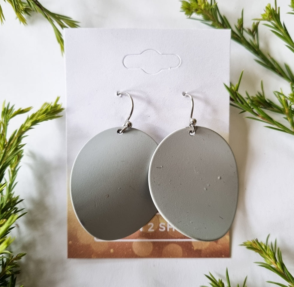 Paris Contemporary Chic Disc Earrings - Cloud - Silver