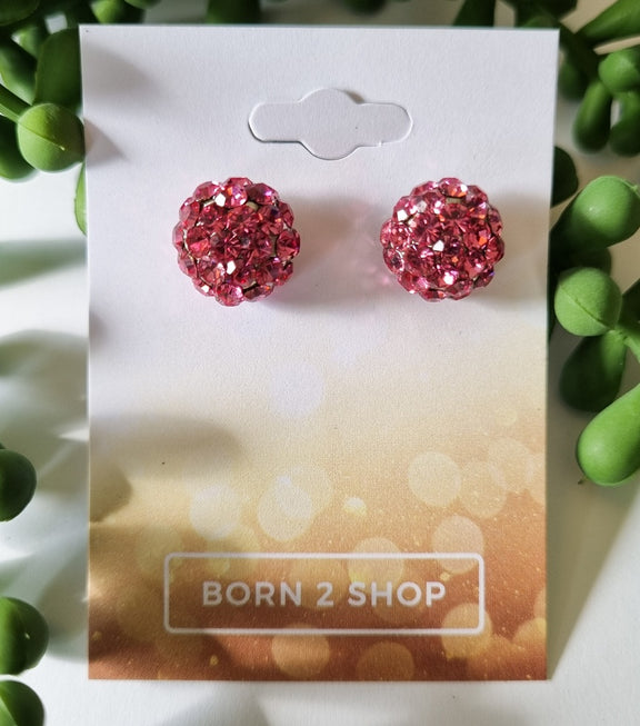 Milano Swarovski Cluster Post Earrings - Rose - Silver