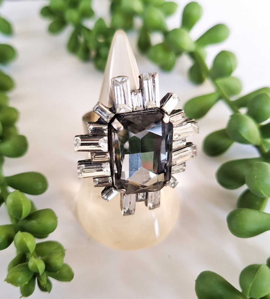 Milano Swarovski Ring - Black Diamond Jewel