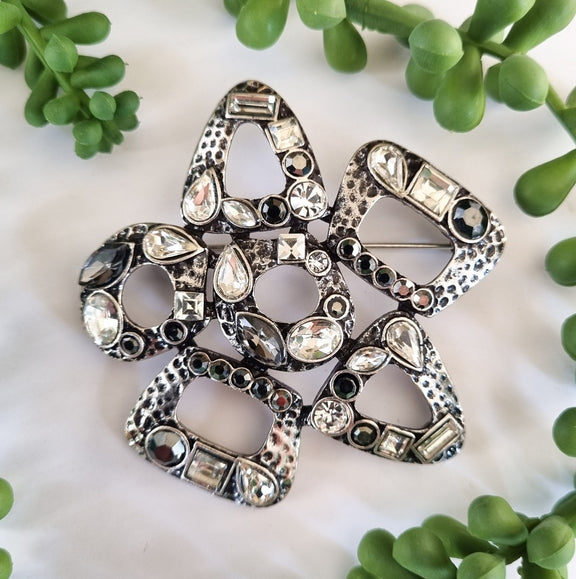 Milano Swarovski Brooch - Crystal Flower