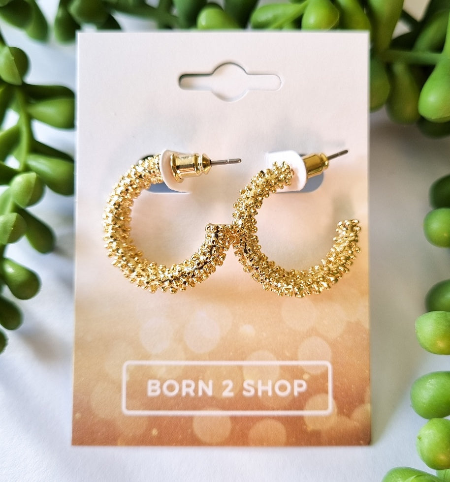 Paris Contemporary Chic Sophisticated Hoop Earrings - Gold